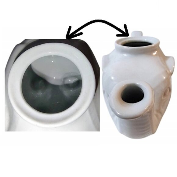 Porcelain Elephant Trunk Up Teapot with Lid - Picture 4 of 10